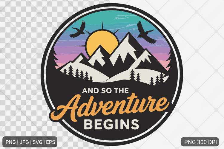 Vintage Mountain Adventure SVG PNG Sublimation