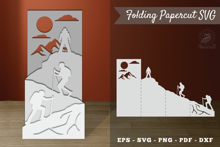 Adventure Folding Papercut SVG example image 1