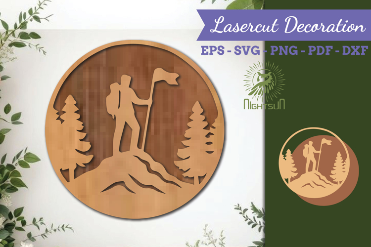 Adventure Round Lasercut Wall Decor SVG