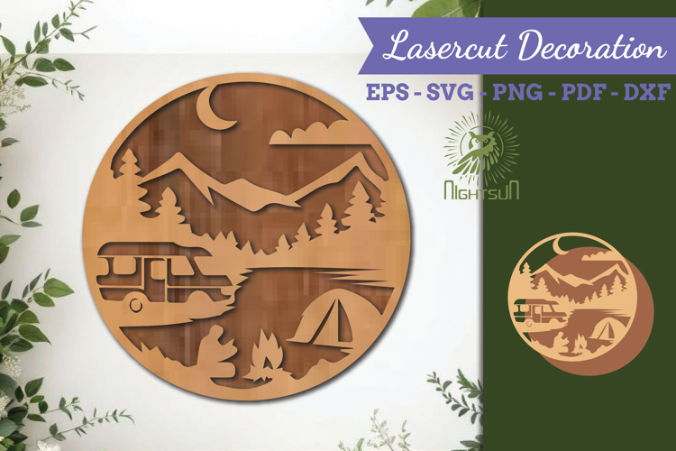 Adventure Round Lasercut Wall Decor SVG