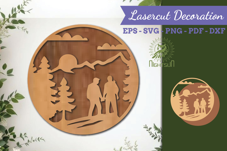 Adventure Round Lasercut Wall Decor SVG