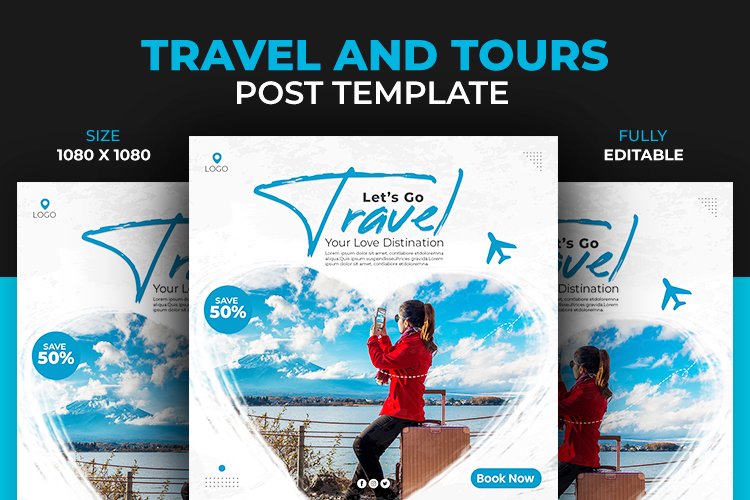 Adventure Travel Love Dream the World Instagram Post Design example image 1