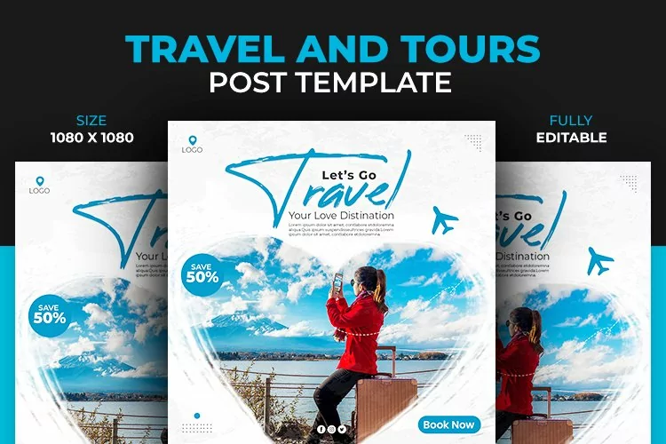 Adventure Travel Love Dream the World Instagram Post Design