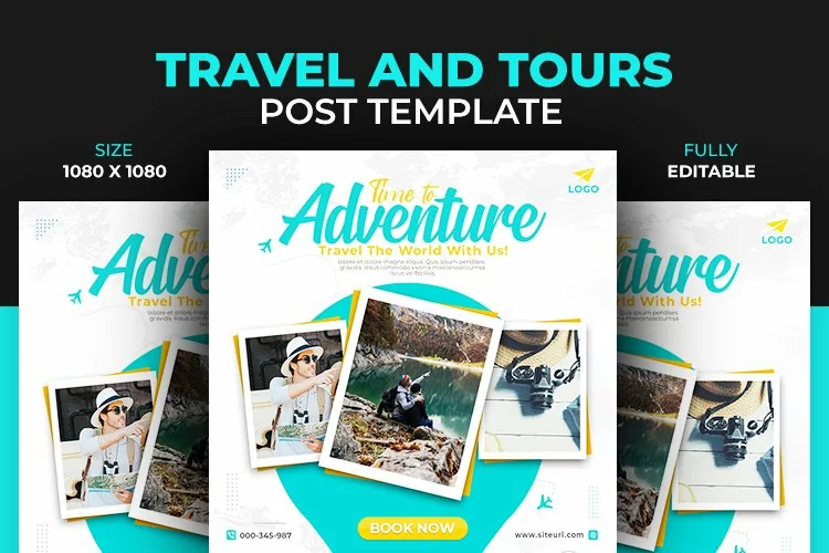 Adventure Travel Tour Dream Destination Post Design Template