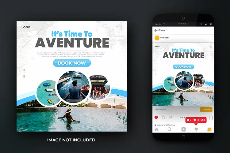 Adventure Travel Vacation and Tours Social Media Template