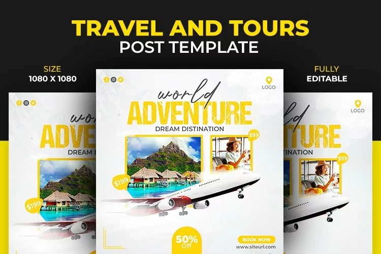 Adventure World Tour and Travel Dream Post Design Template