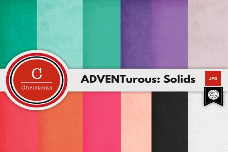 Advent Christmas Solid Papers example image 1