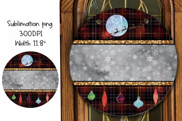Christmas Santa Round Sign Sublimation Design