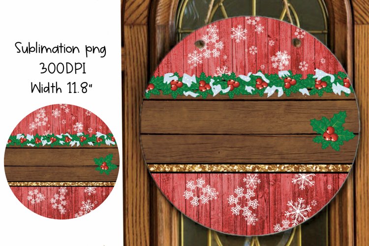 Christmas Snowflake Round Sign Sublimation Design