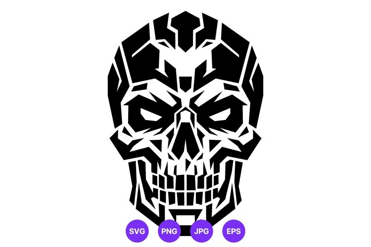 Creepy Cute Geometric Skull Vector Design example image 1