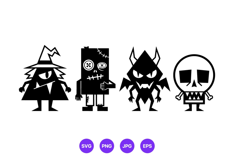 Creepy Cute Halloween Monster Character Illustrations