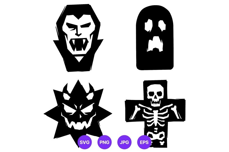 Creepy Cute Halloween Monster Character Clipart example image 1