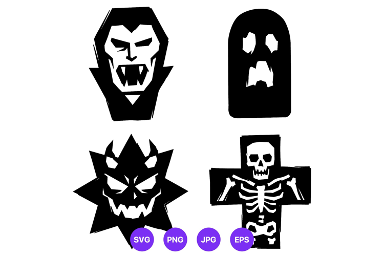Creepy Cute Halloween Monster Character Clipart