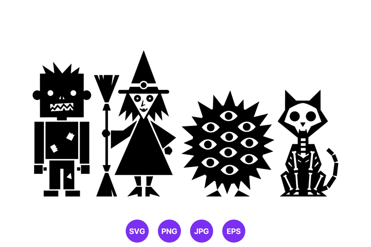 Creepy Cute Halloween Character Line Art