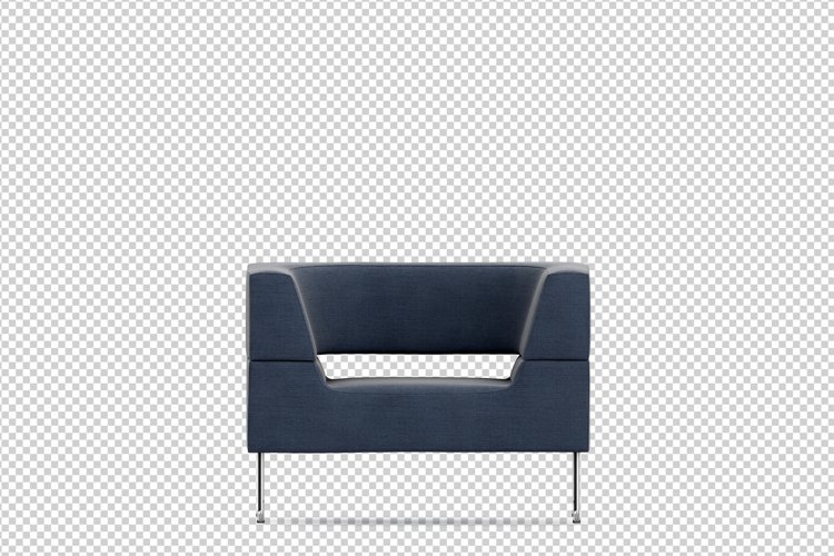 Isometric Arm Chair 3D isolated render