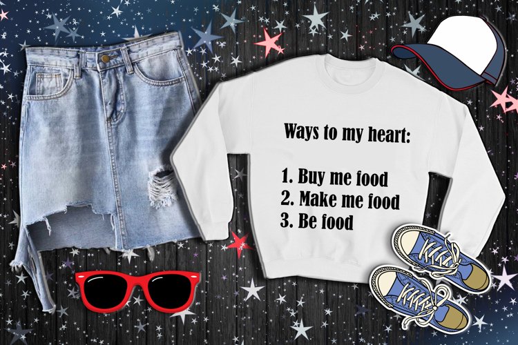 Ways to my heart, be my food, digital PNG SVG AI EPS DXF example image 1