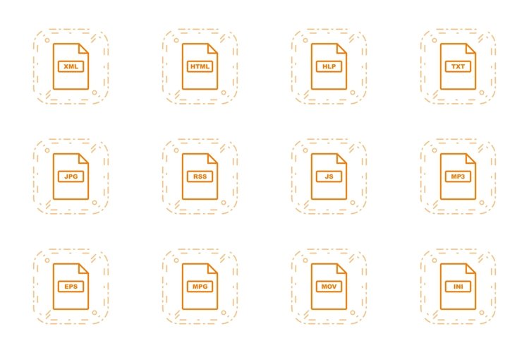 Set Of File Formats Icons