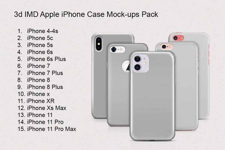 iPhone IMD 3d Phone Case Mock-ups Pack example image 1
