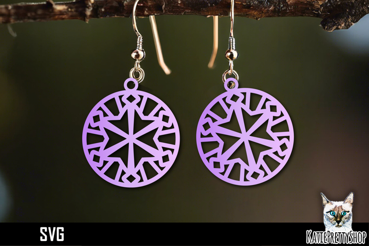 Snowflake earrings laser cut, laser cutting earring svg