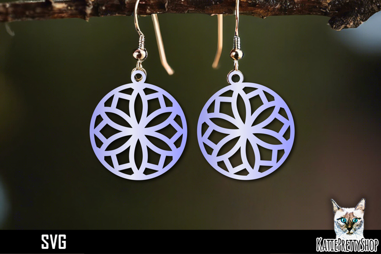 Snowflake earrings laser cut, laser cutting earring svg