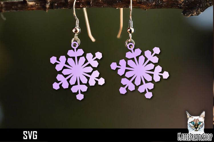 Snowflake earrings laser cut, laser cutting earring svg