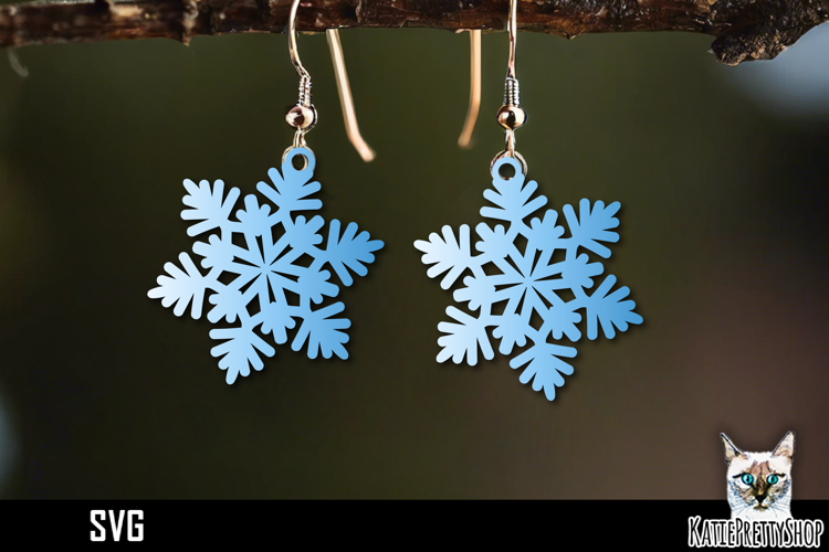 Snowflake earrings laser cut, laser cutting earring svg
