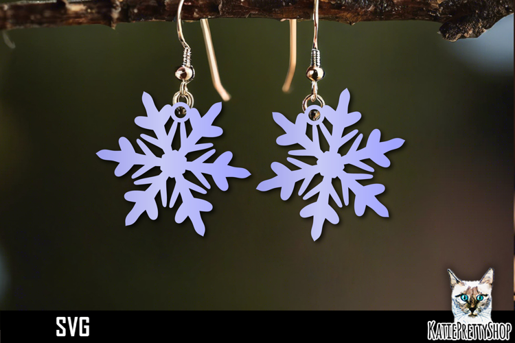 Snowflake earrings laser cut, laser cutting earring svg