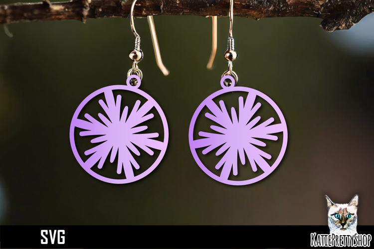 Snowflake earrings laser cut, laser cutting earring svg