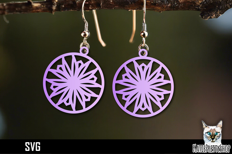 Snowflake earrings laser cut, laser cutting earring svg