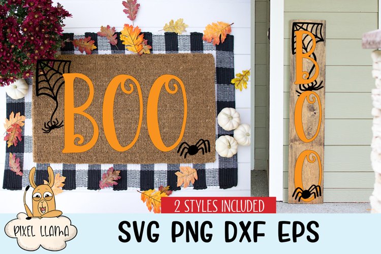 Boo Halloween Sign SVG 2 Styles Included example image 1