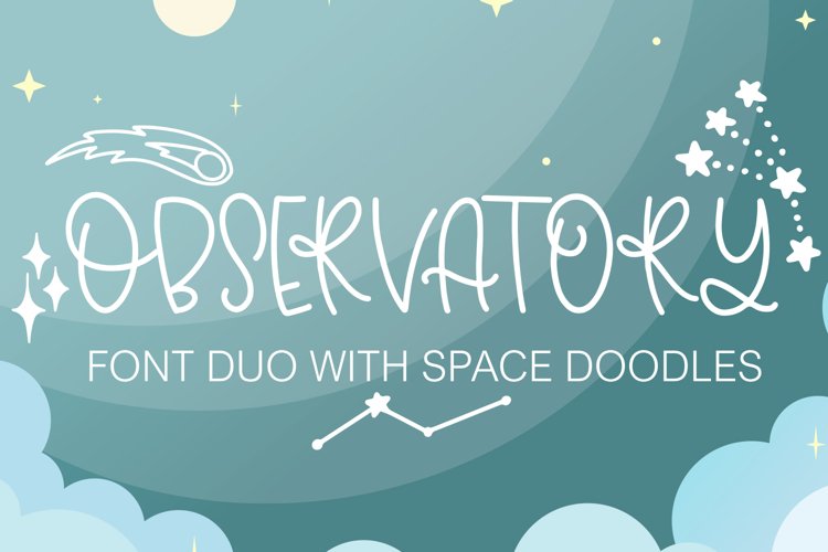 Observatory Font Duo With Space Inspired Doodles example image 1