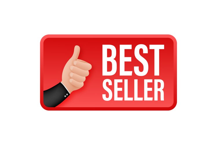 Best seller, thumbs up. Sale tag. Sale banner badge. example image 1