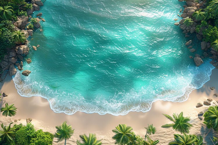 Aerial view turquoise ocean. Summer background. High photo