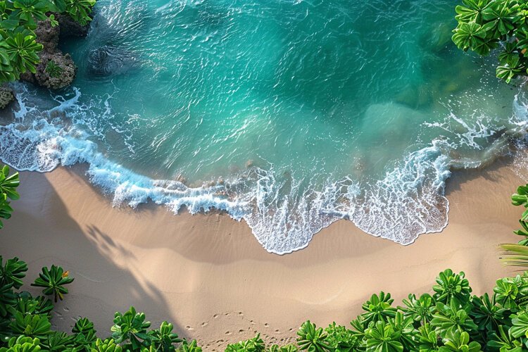 Aerial view turquoise ocean. Summer background. High photo