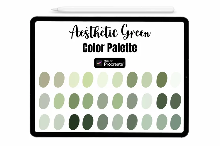 Aesthetic Green Procreate Palette - Procreate Color palette