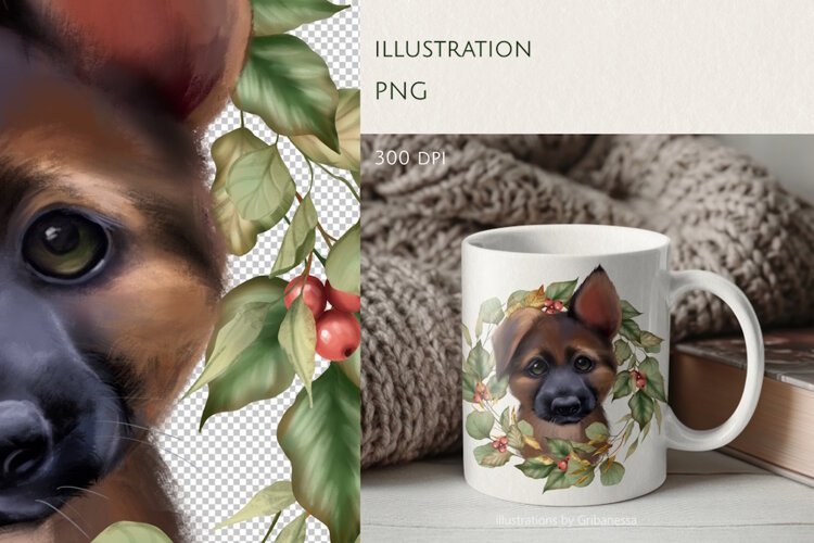 Aesthetic Shepherd Puppy PNG example image 1