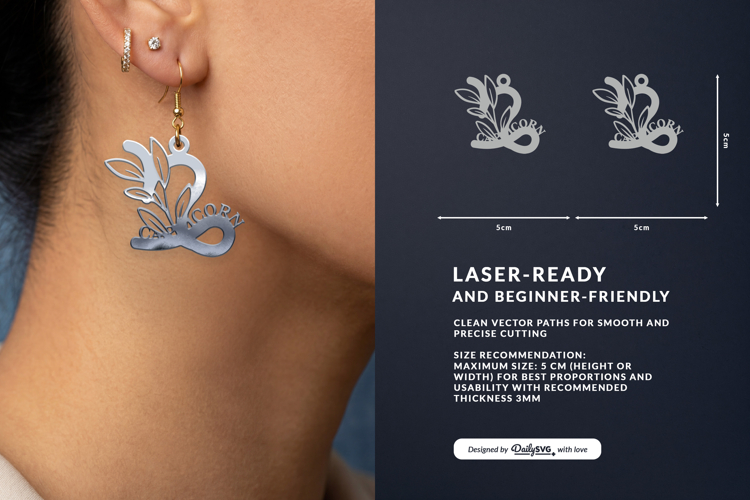 Aesthetic Zodiac Earrings Laser Cut SVG - Capricorn