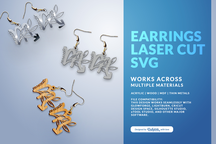 Aesthetic Zodiac Earrings Laser Cut SVG - Scorpio