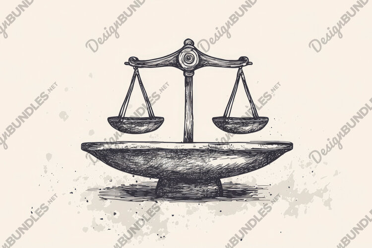 Scales of Justice Sketch Background example image 1