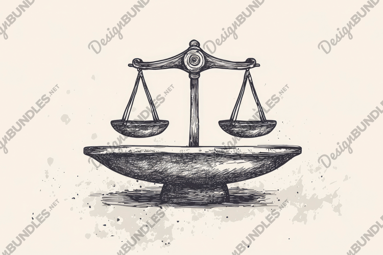 Scales of Justice Sketch Background