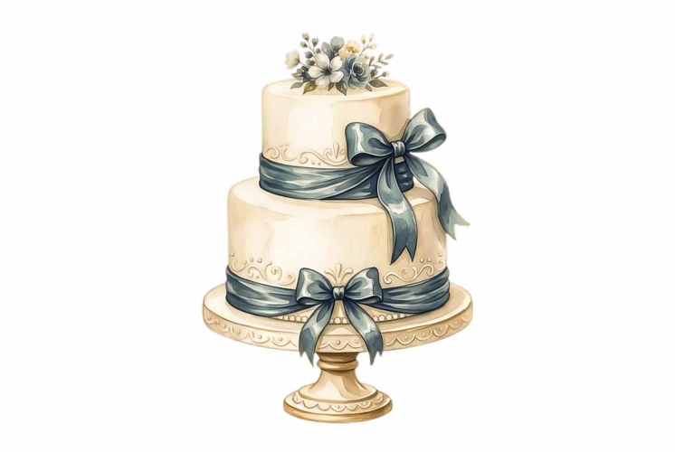 Wedding or Graduation Cake Celebration Clipart