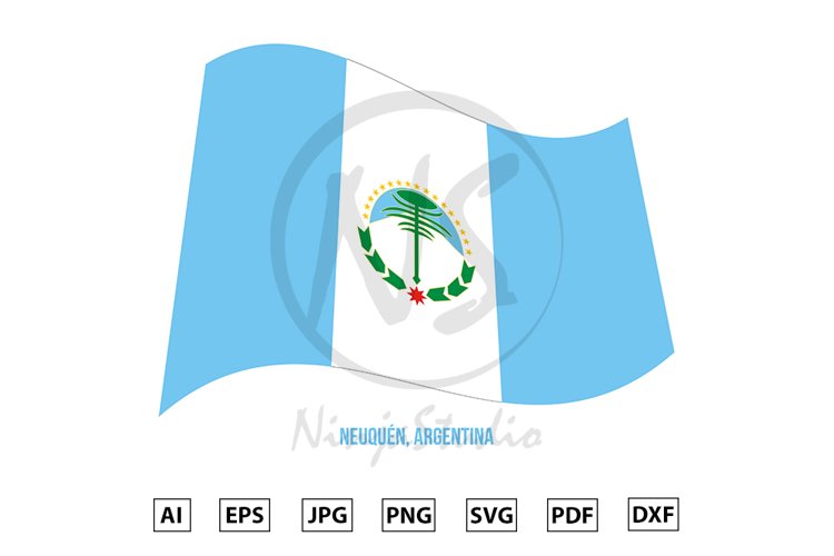 Neuquen Flag Waving Vector. Flag of Argentina Provinces example image 1