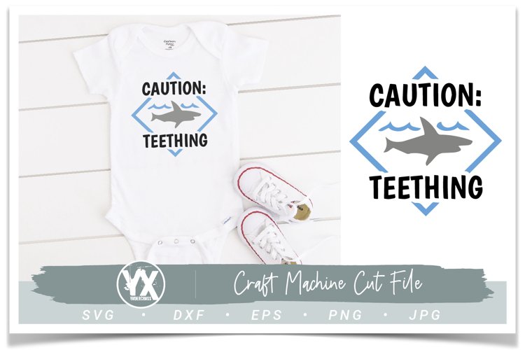 Caution Teething Shark SVG example image 1