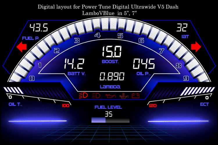 Digital Layout for Power Tune Digital Ultrawide V5 Dash