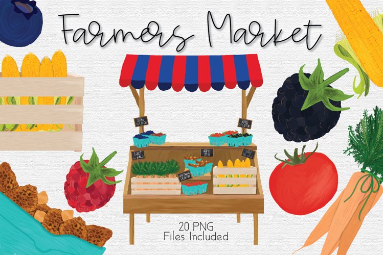 Farmers Market Clipart Set example image 1