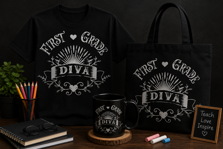 First Grade Diva PNG | Teacher Appreciation School Design