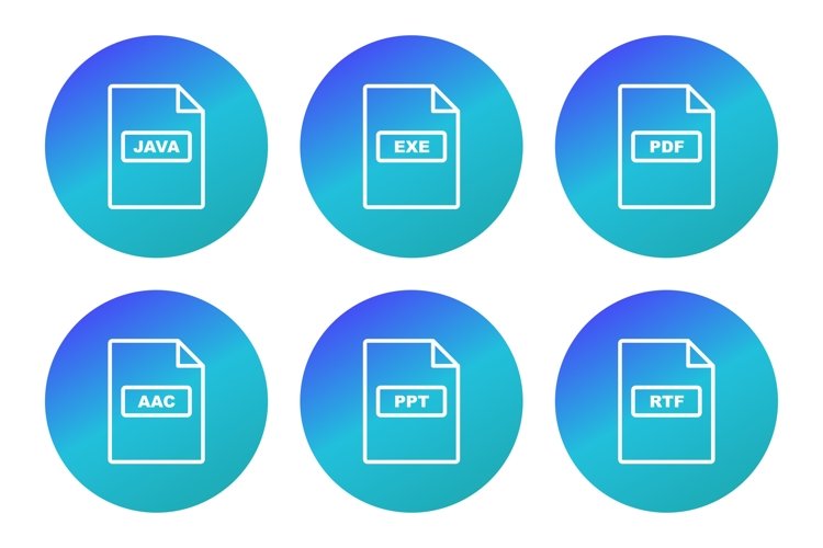Set Of File Formats Icons
