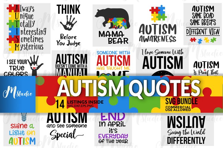 Autism Quotes svg bundle