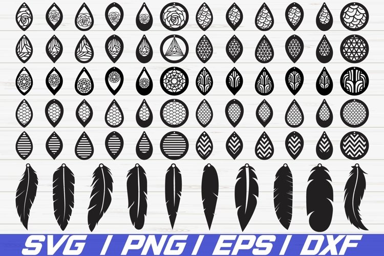 Earrings Bundle SVG/ Leather Earring/ Teardrop/ (216625)