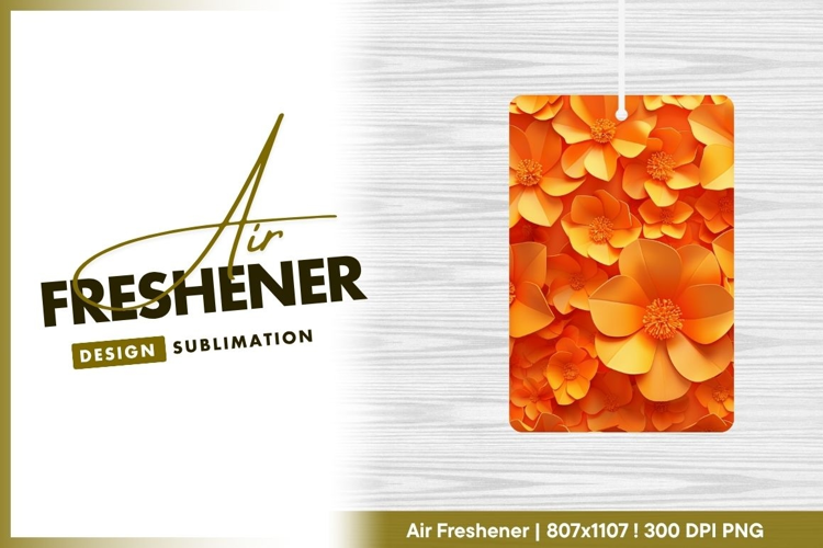 Orange Paper Flowers Close Up View Floral air freshener